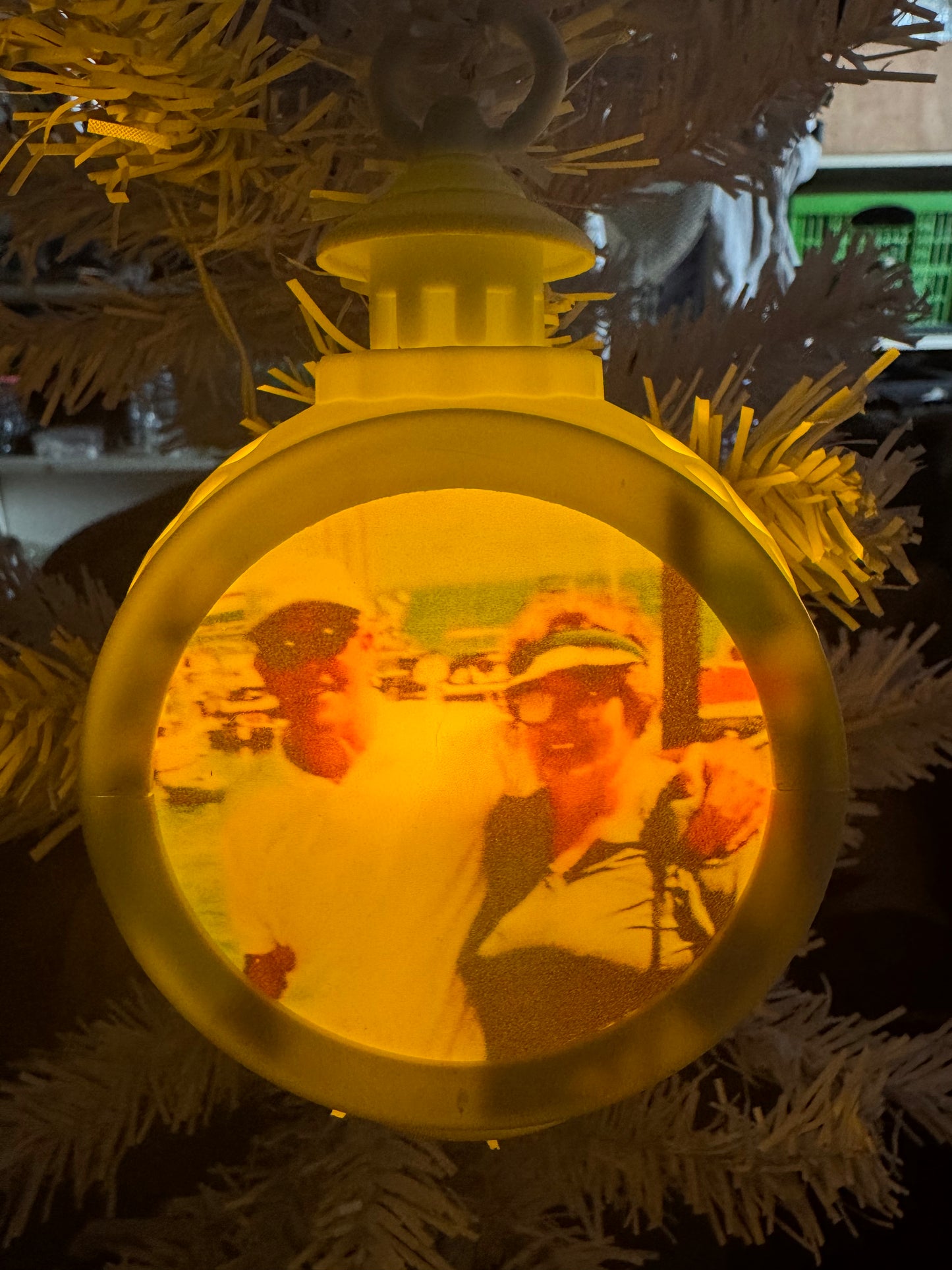 White lantern light up bauble