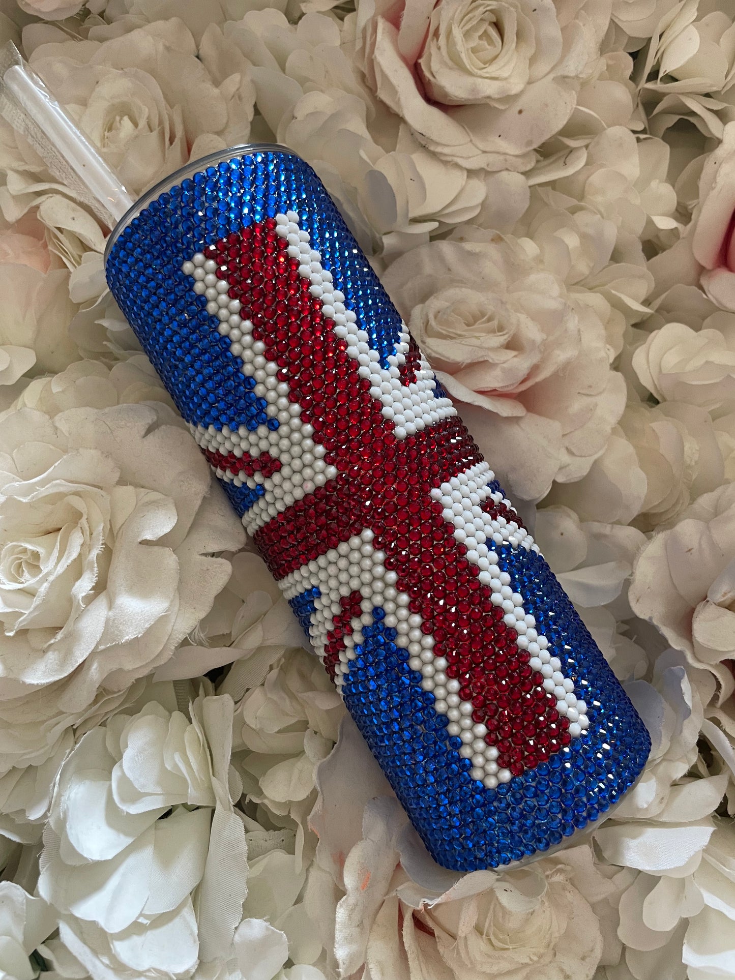Rhinestone tumbler Union jack