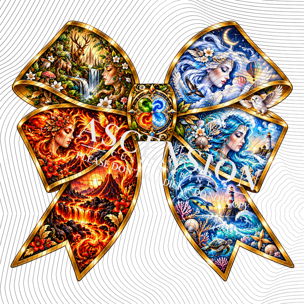 Earth Wind Fire and Ice Bows Flat (75mm x 75mm)