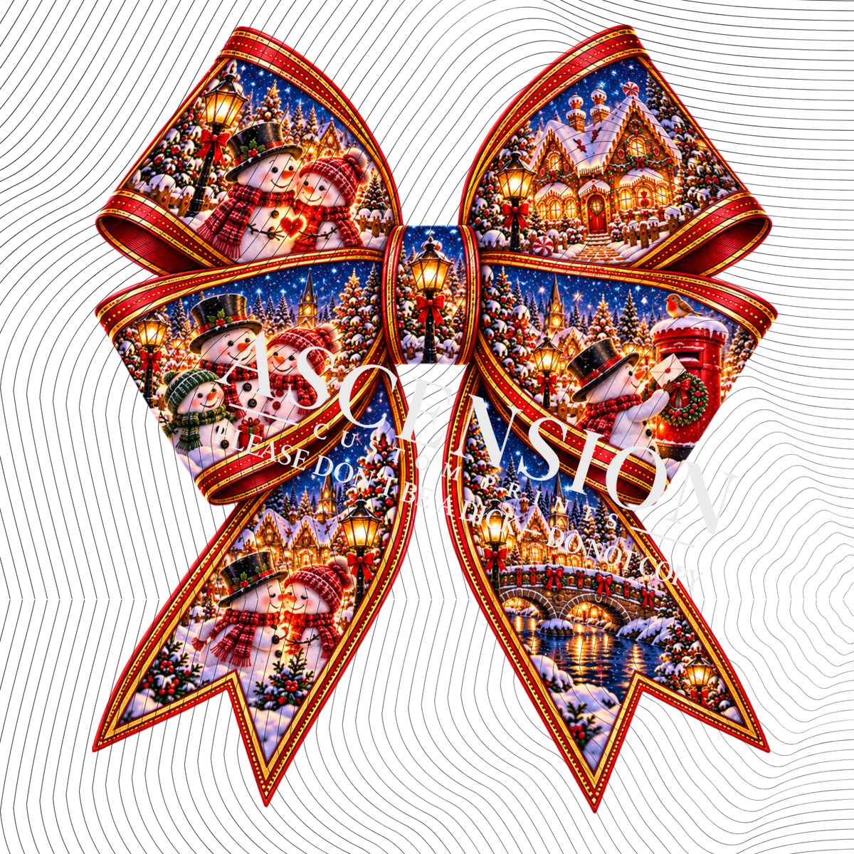 Christmas Bows Flat (3 inch square)