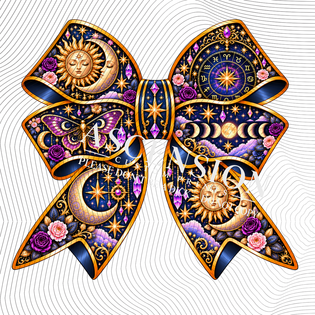 Celestial Gothic Bows Flat (75mm x 75mm)
