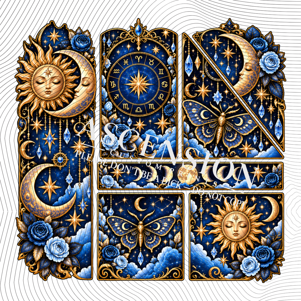 Celestial Gothic Mixed media Flat (10 x 10)