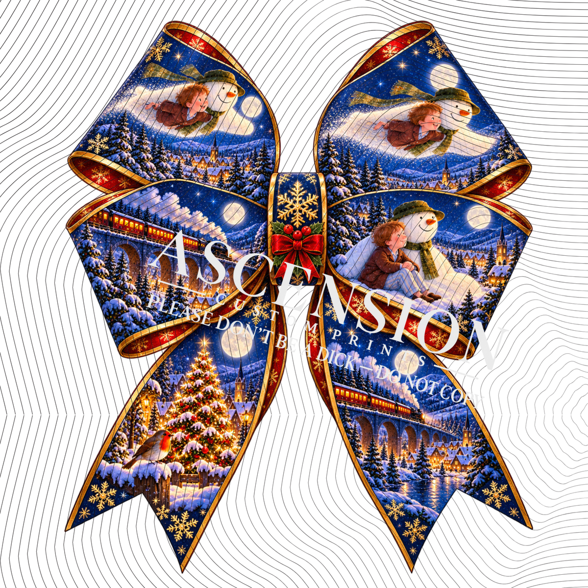 Christmas Bows Flat (3 inch square)