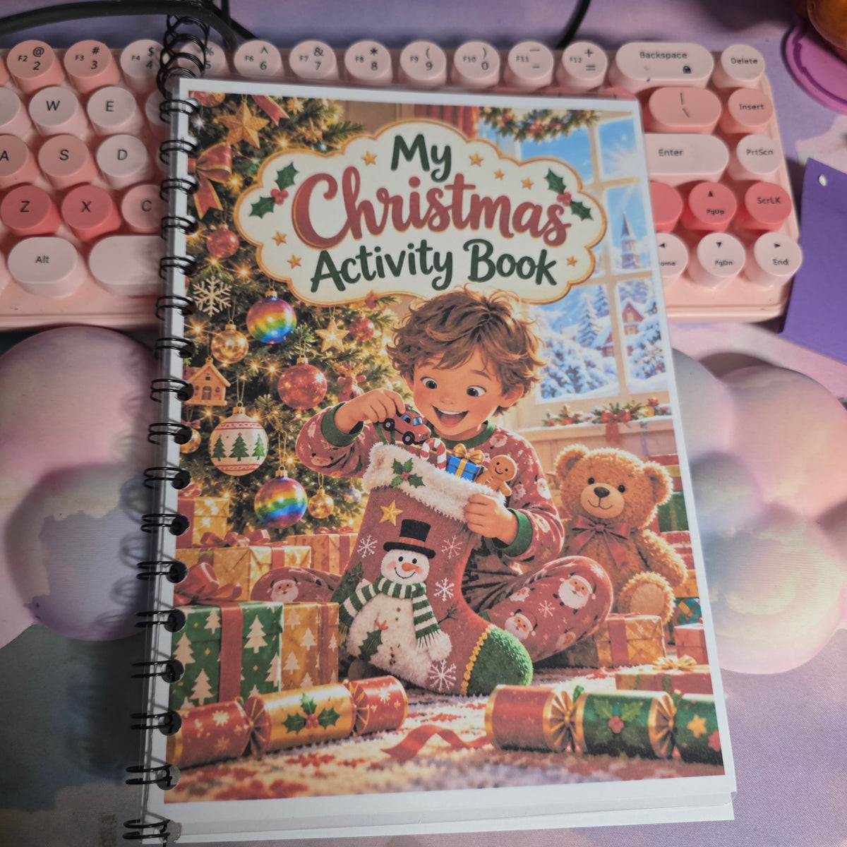 Kids Christmas Activity Book | Personalised Christmas Eve Book | A5 Festive Activity Book