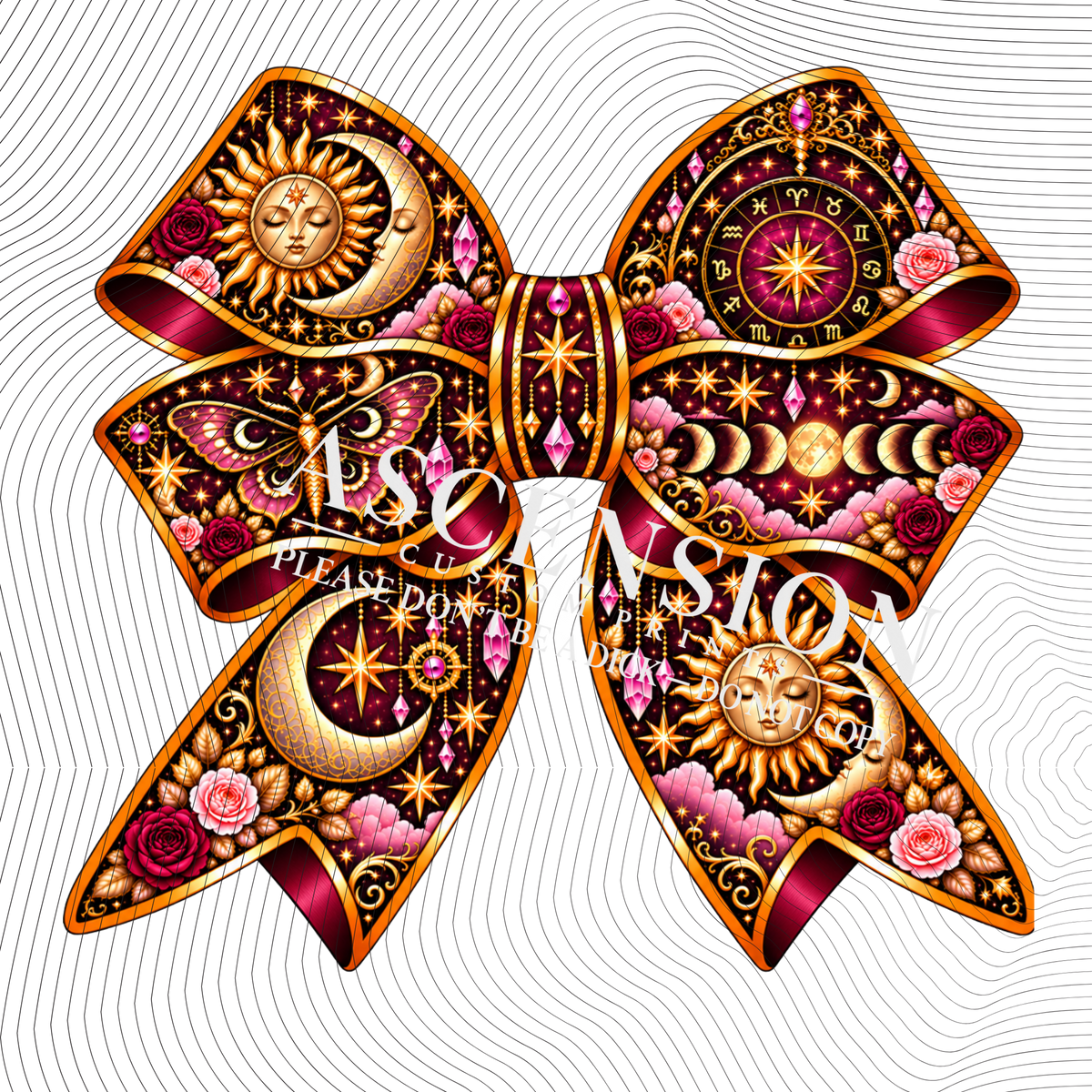 Celestial Gothic Bows Flat (75mm x 75mm)