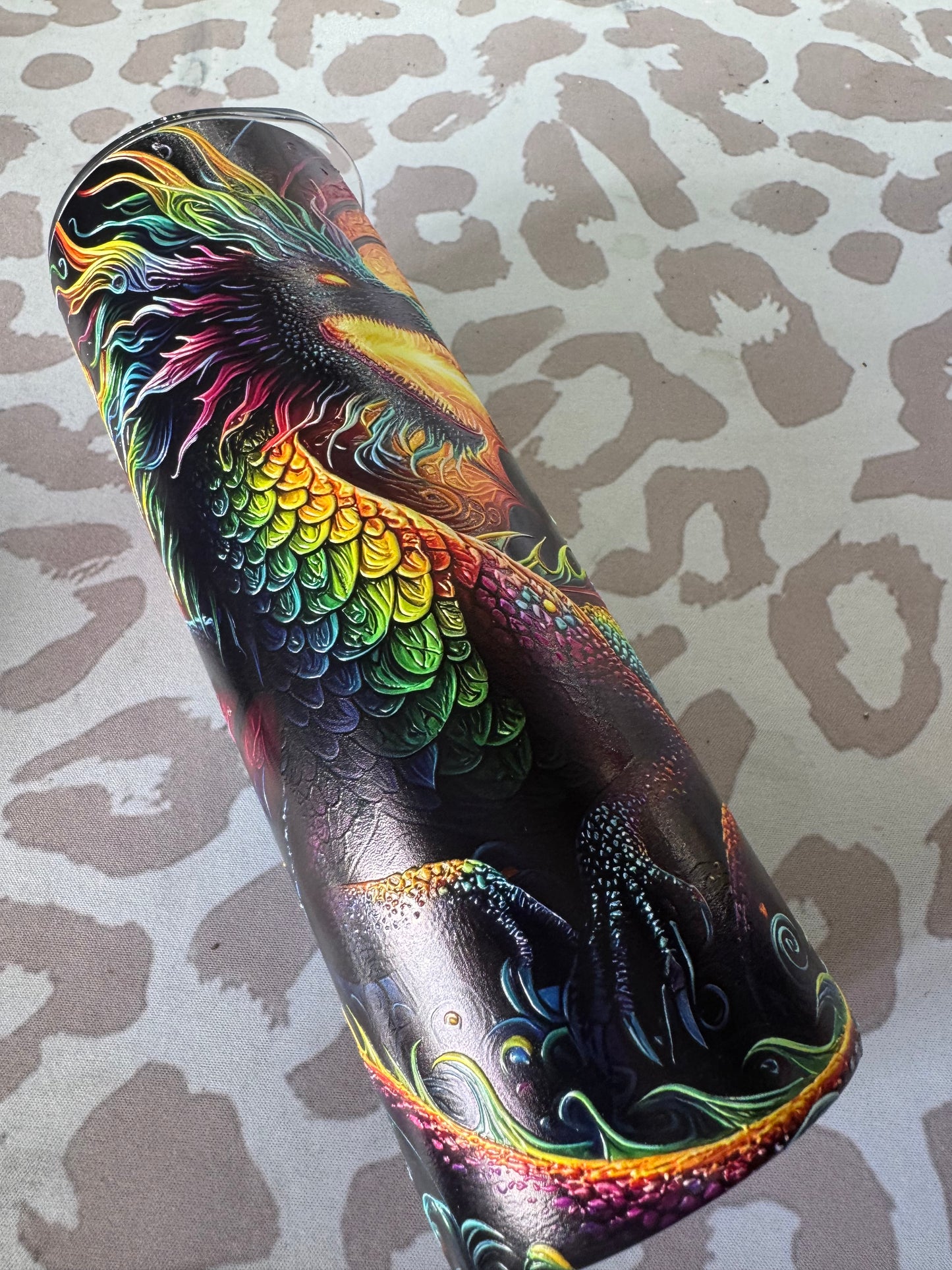 20oz tall skinny Dragon Textured tumbler