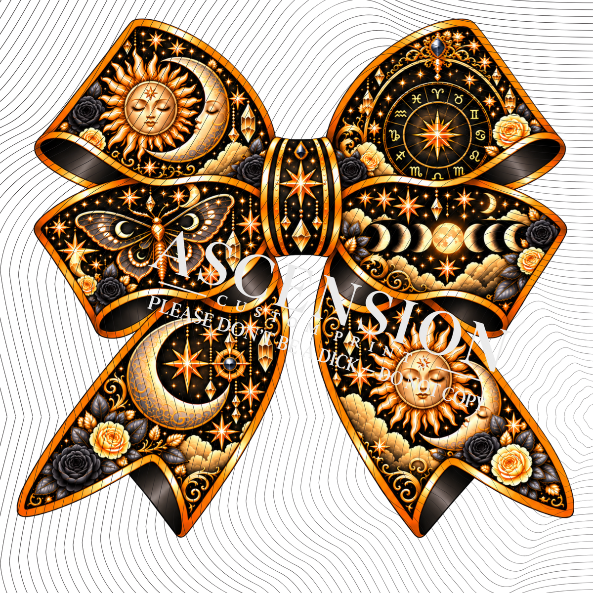 Celestial Gothic Bows Flat (75mm x 75mm)