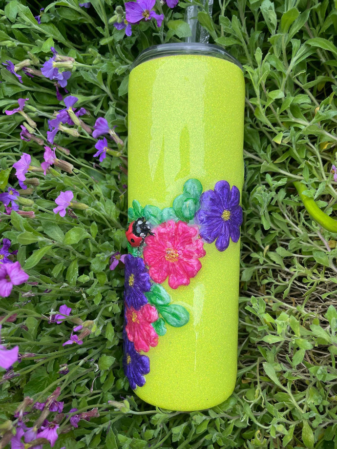 20oz tall skinny malc's clay butterfly