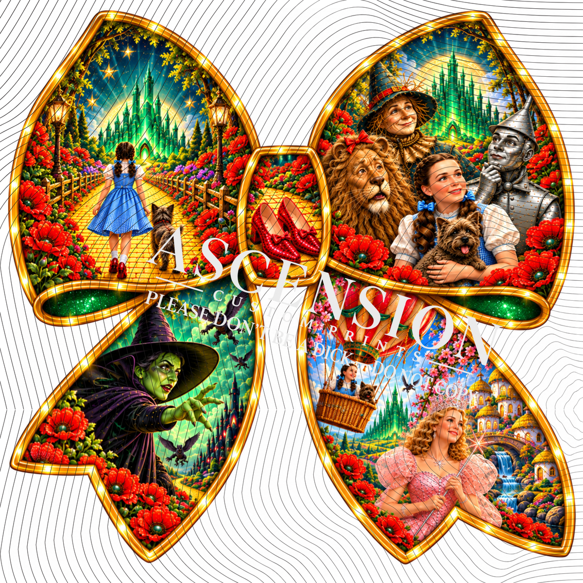 Popcorn & Nostalgia Bows Flat (3 inch square)