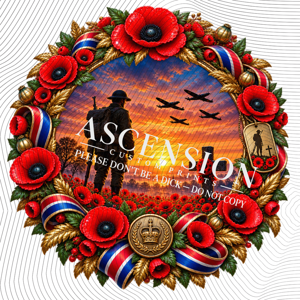 War Memorial Wreaths TEXTURED (85mm x 85mm)