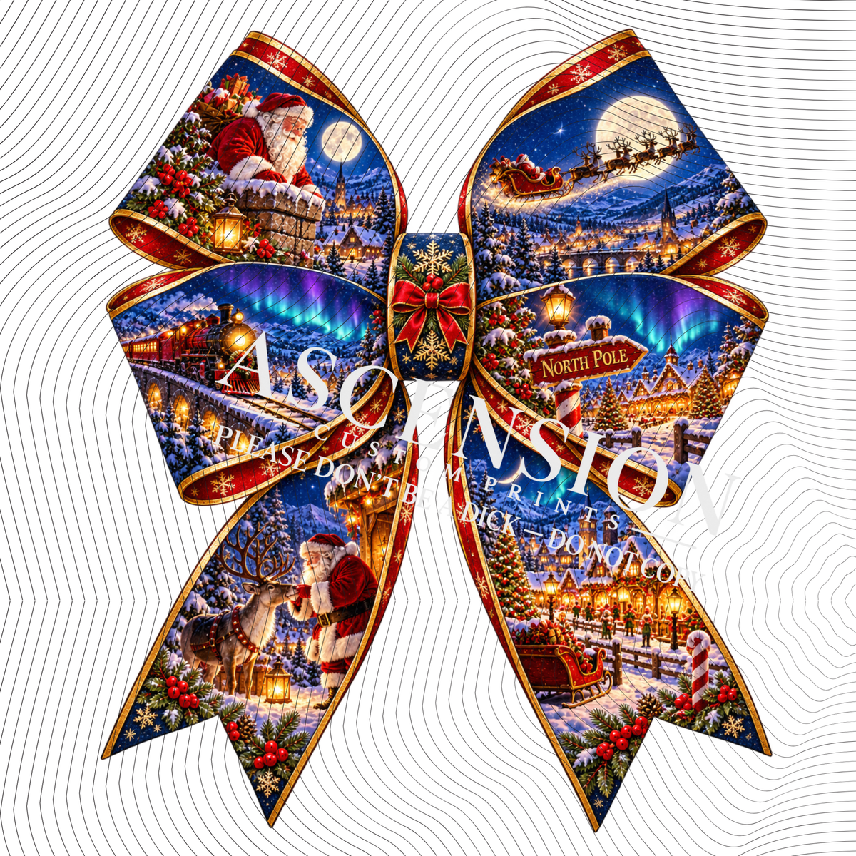 Christmas Bows Flat (3 inch square)