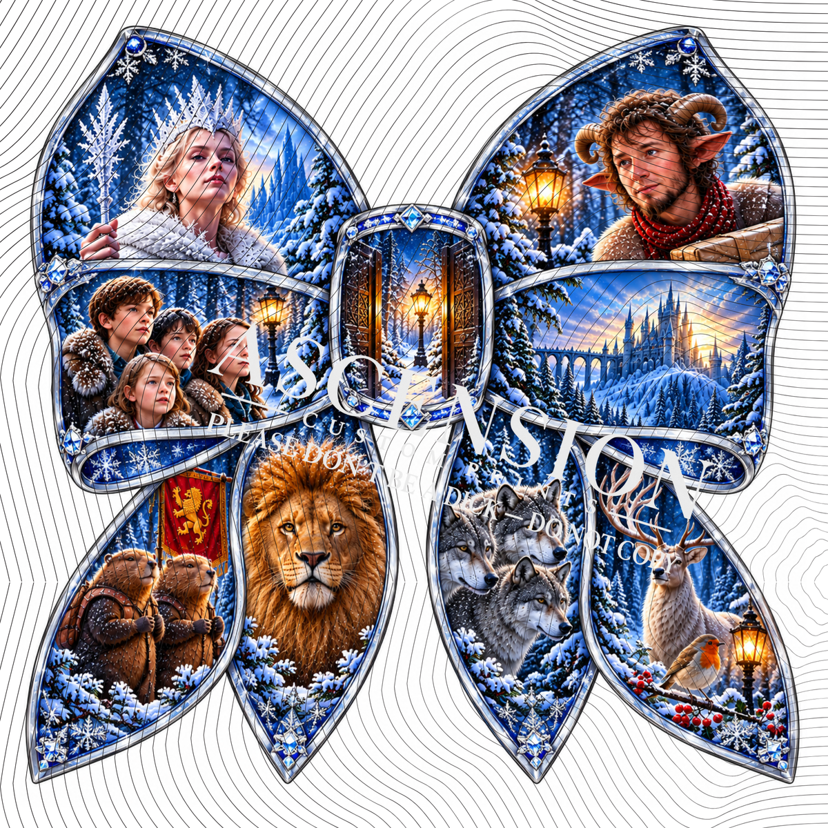 Popcorn & Nostalgia Bows Flat (3 inch square)