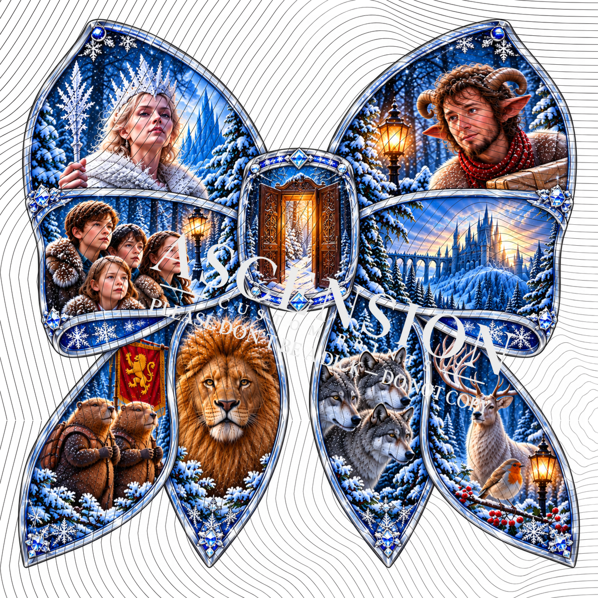 Popcorn & Nostalgia Bows Flat (3 inch square)