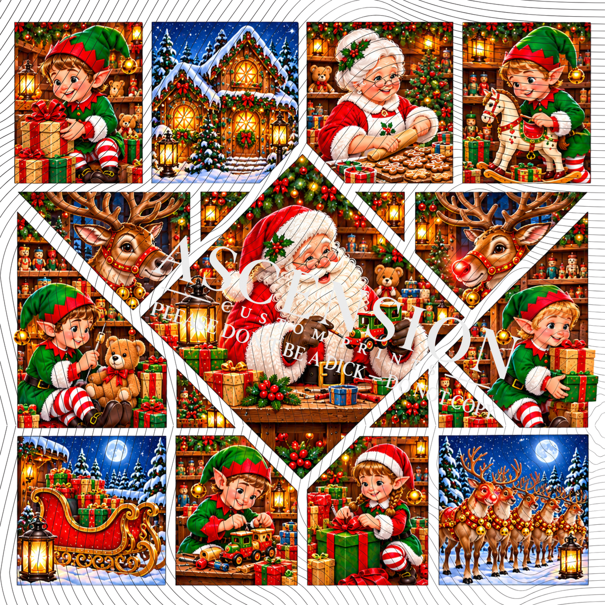 All Christmas mixed media TEXTURED