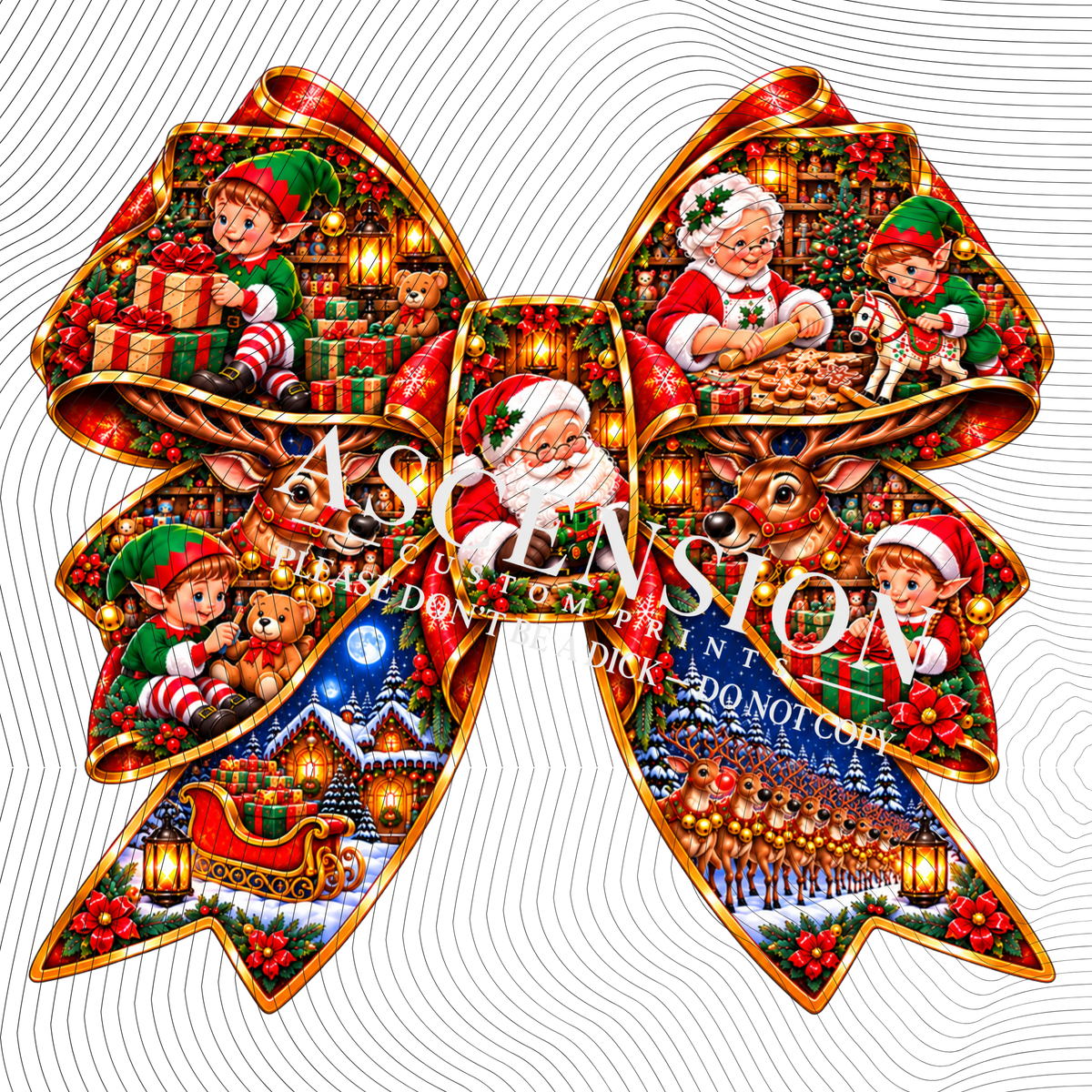 Christmas Bows TEXTURED  (3 inch square)