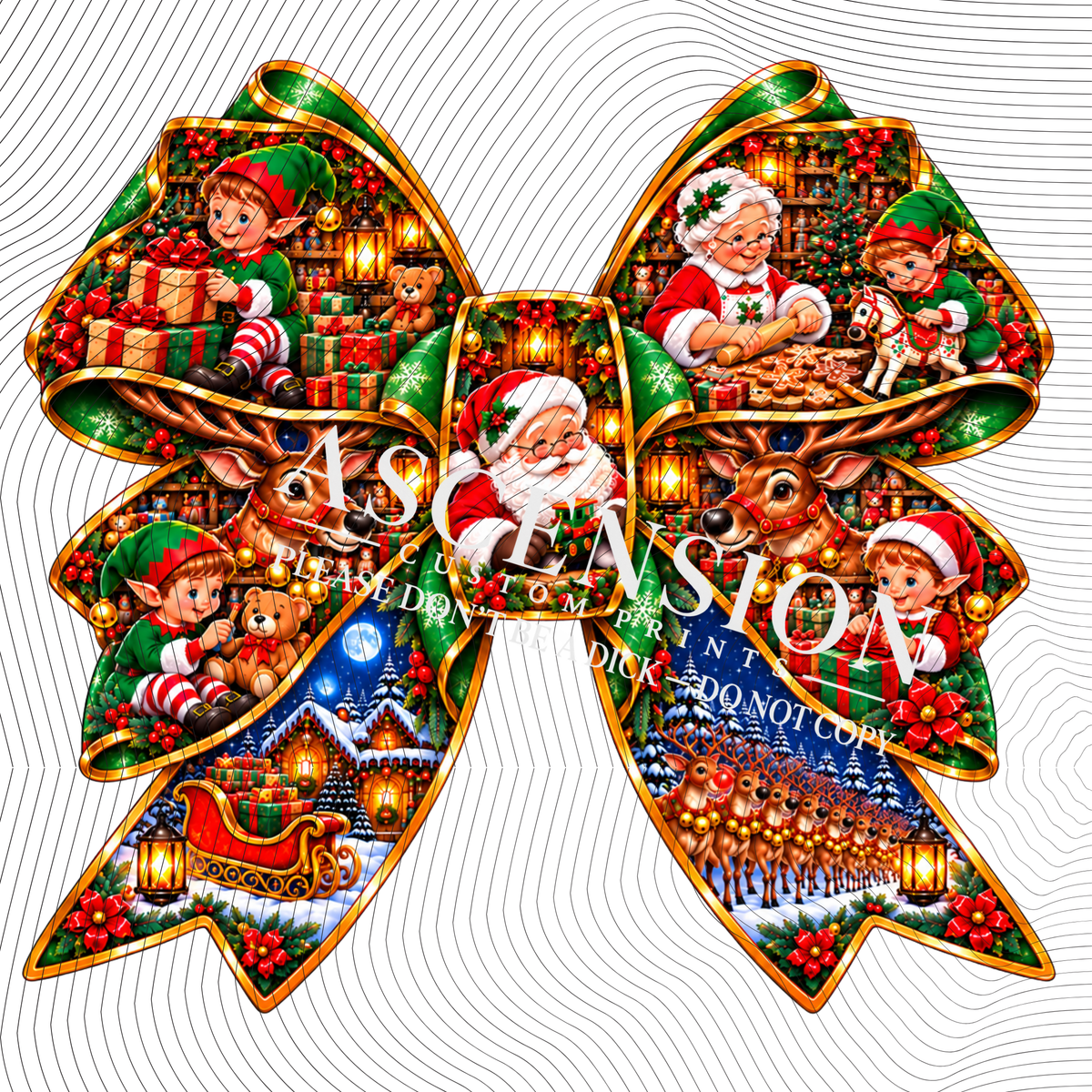 Christmas Bows TEXTURED  (3 inch square)