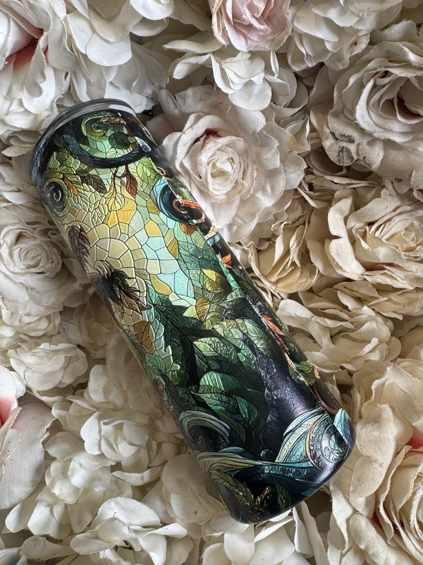 20oz tall skinny stain glass dragon (texture)