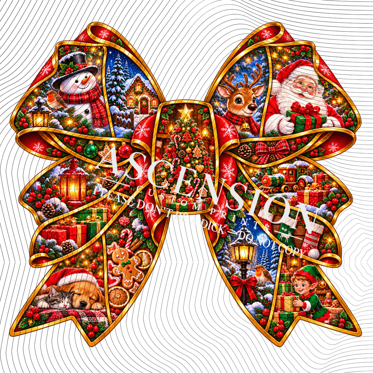 Popcorn & Nostalgia Bows Flat (3 inch square)
