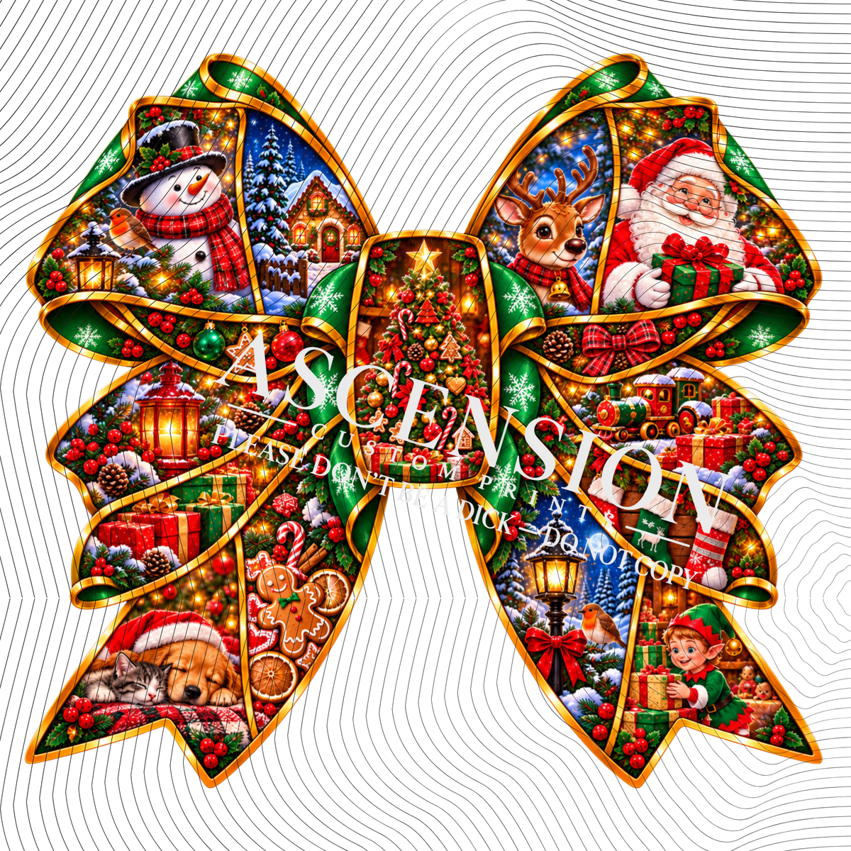 Christmas Bows Flat (3 inch square)