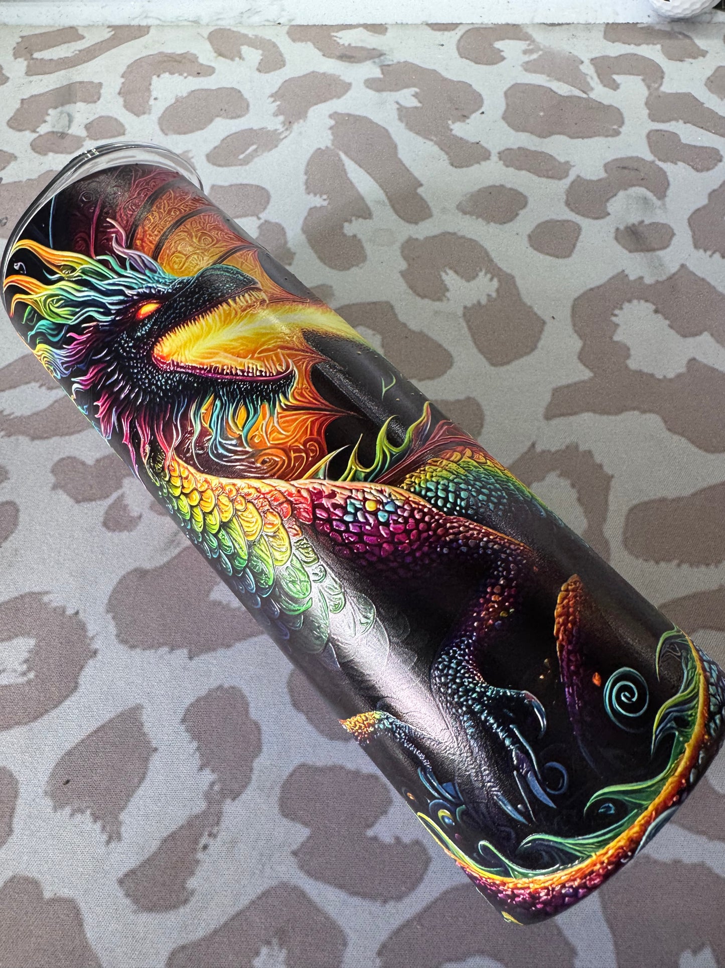 20oz tall skinny Dragon Textured tumbler