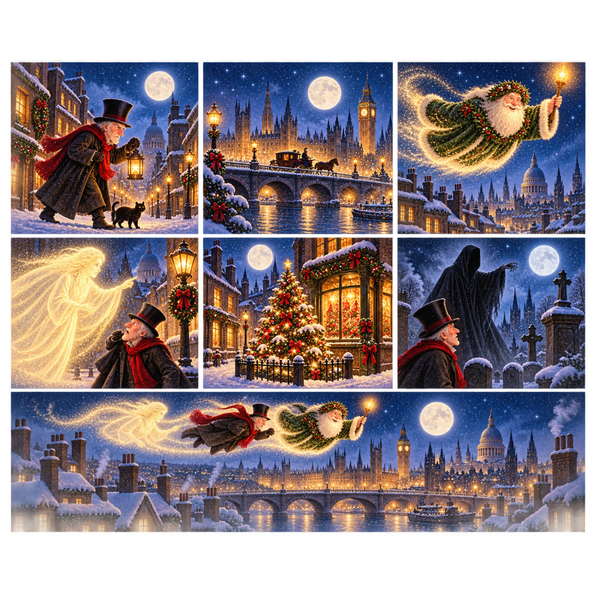 All Christmas mixed media TEXTURED