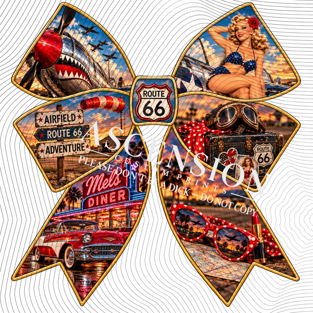 Pin up Girls Bows Textured (75mm x 75mm)