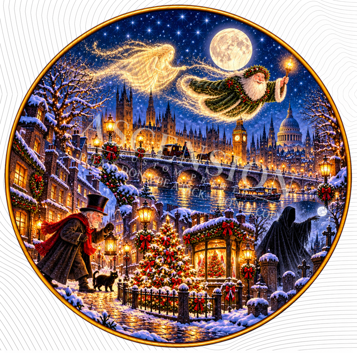 Magical Victorian Christmas Edible Cake & Cupcake Toppers – Icing Sheets or Wafer Paper