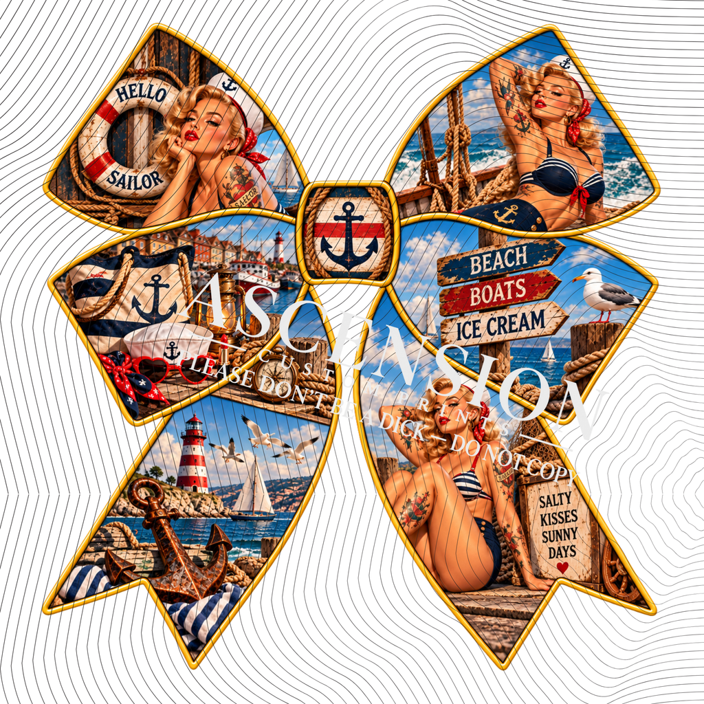 Pin up Girls Bows Textured (75mm x 75mm)
