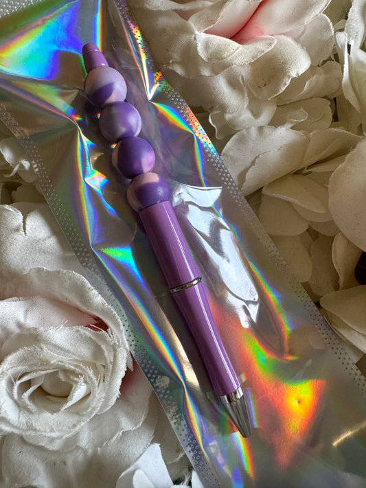Beaded pen Purple