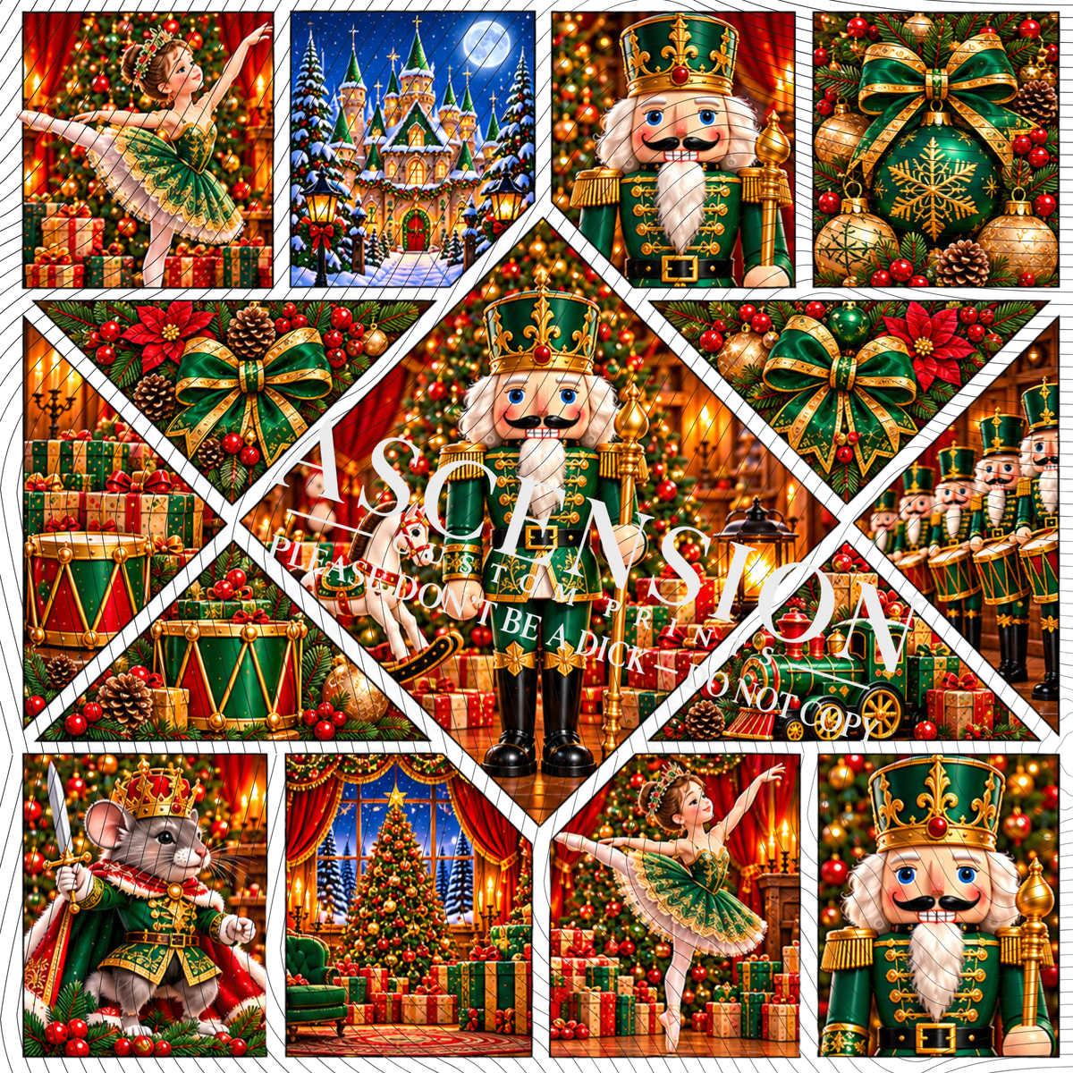 All Christmas mixed media TEXTURED