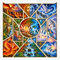 Earth wind Fire and ice Mixed Media Textured (10 x 10)