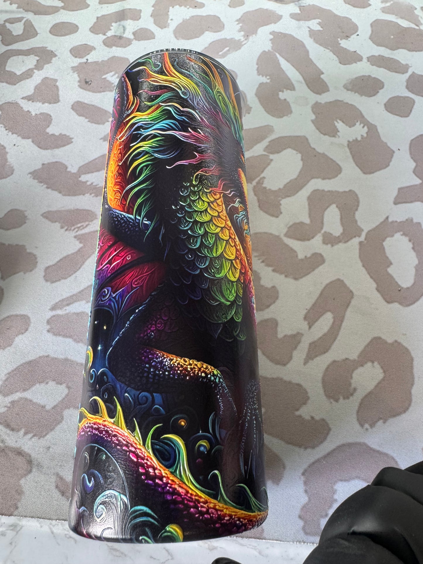 20oz tall skinny Dragon Textured tumbler