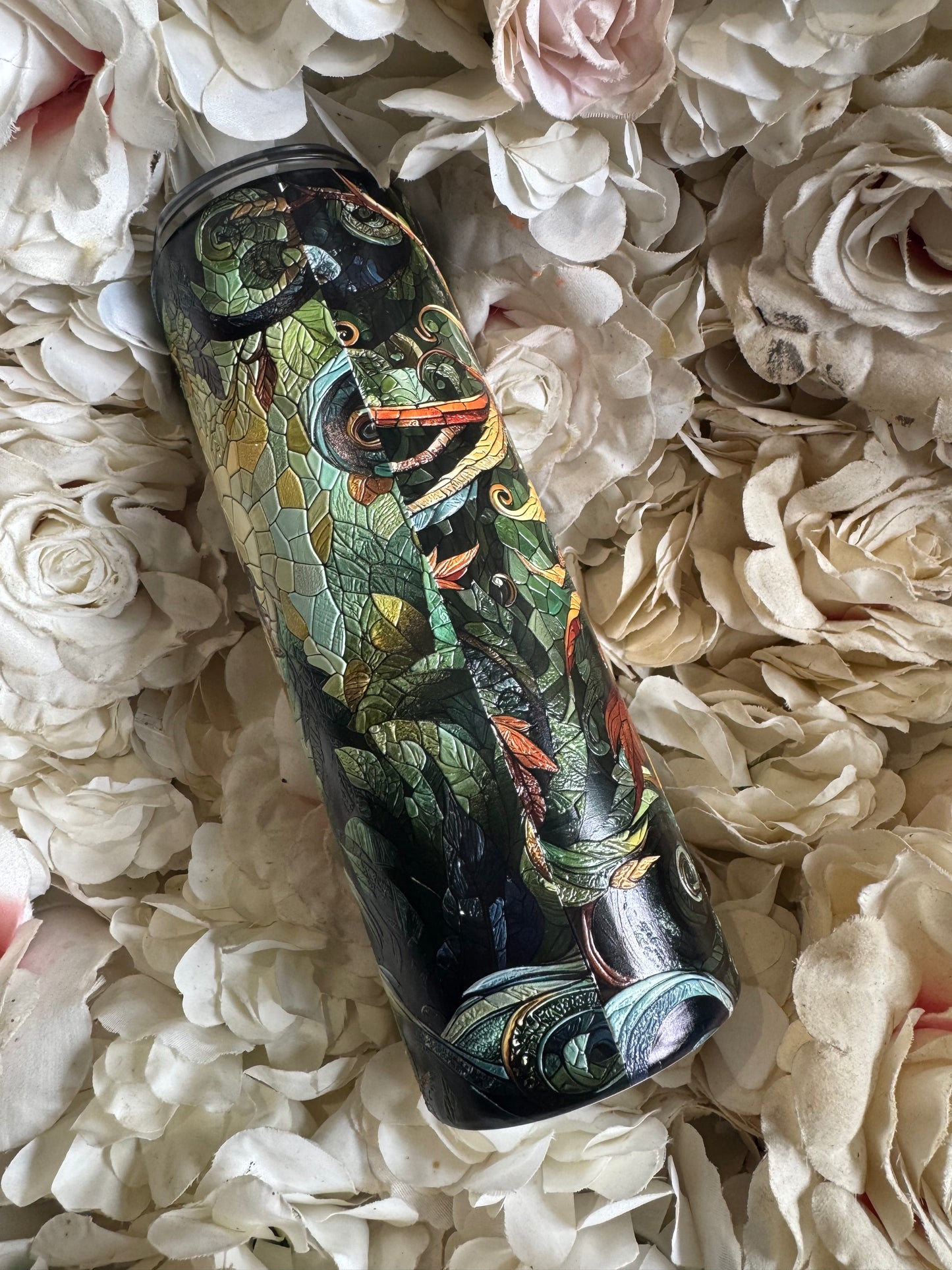 20oz tall skinny stain glass dragon (texture)
