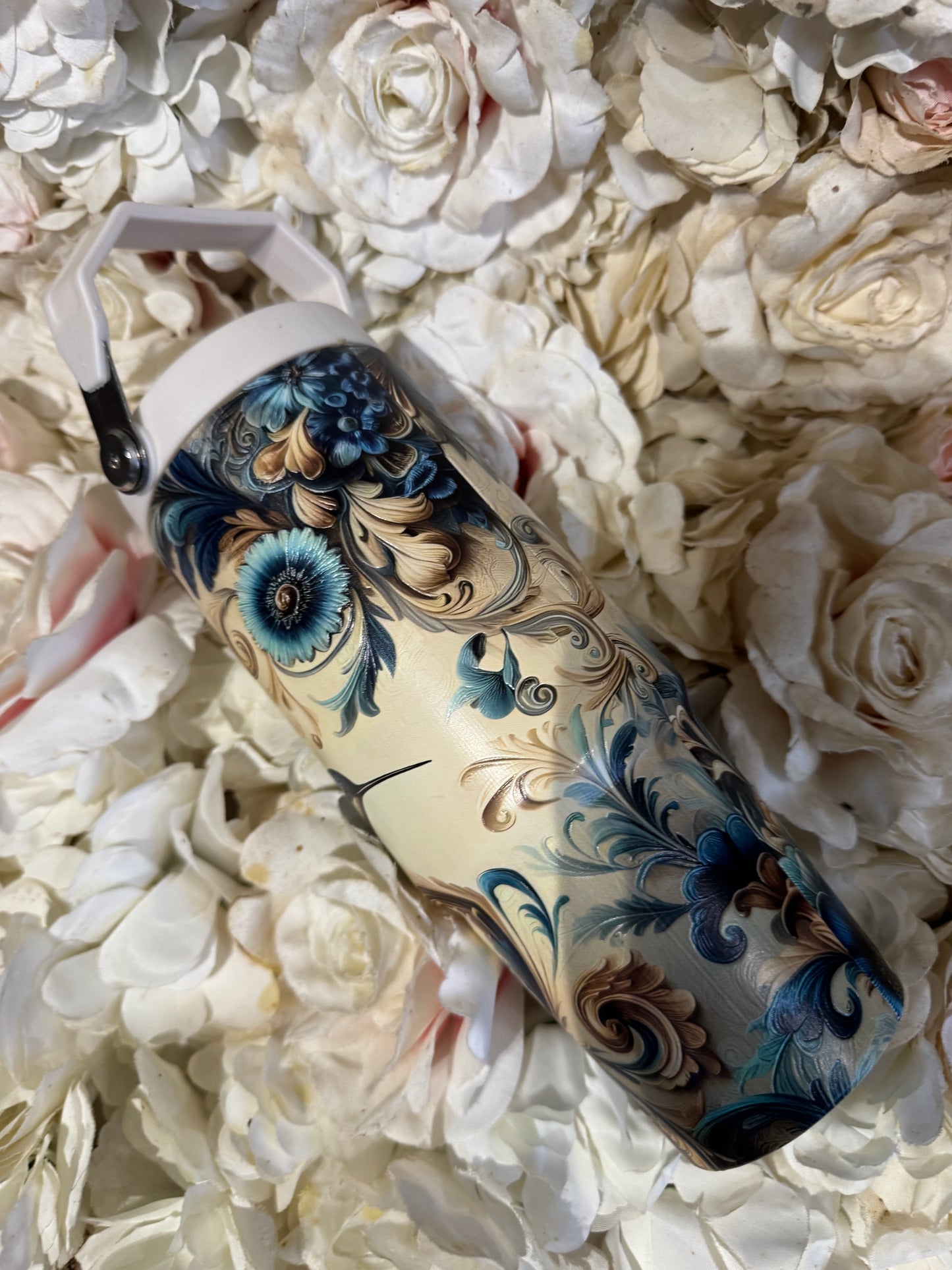 30oz handbag style sports lid,blue humming bird (Lightlty Texture)
