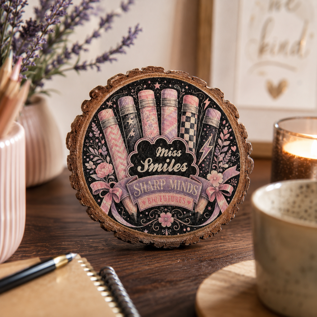 natural wood slice persnolised coaster