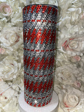Load image into Gallery viewer, Rhinestone tumbler Red and clear 30oz