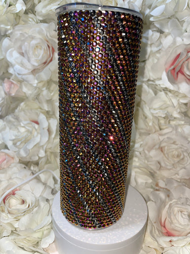 Rhinestone tumbler Rose Gold on black and Black