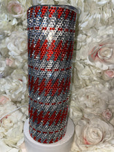 Load image into Gallery viewer, Rhinestone tumbler Red and clear 30oz
